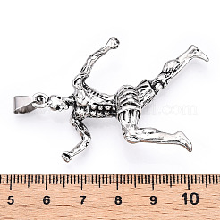 合金のチベット風チャーム  スポーツチャーム  アンティークシルバー  51x35x10mm  穴：8x4.5mm&nbsp;TIBE-L012-038AS-04