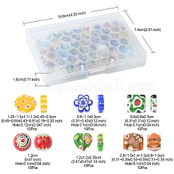 60шт 6 стильные стеклянные бусины миллефиори ручной работы LAMP-FS0001-07