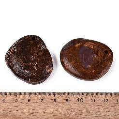 天然樹皮瑪瑙ペンダント  ナゲットチャーム  41~44x37~39x9~12mm  穴：2mm&nbsp;G-Q606-18