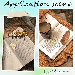 4 шт. 4 стиля закладка для книг в китайском стиле с латунной эмалью и цветком на длинной цепочке AJEW-SC0002-92