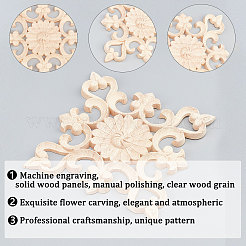 Резная накладка из натурального дерева&nbsp;WOOD-WH0101-64