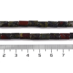 天然石ドラゴンブラッドビーズ連売り  コラム  7.5~8.5x5~6mm  穴：1mm  約45~46個/連  14.69~15.04インチ（37.3~38.2cm）&nbsp;LS-G-C128-A32-01
