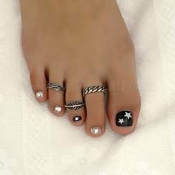 Наборы колец для ног с открытым носком из меди и листьев в винтажном стиле для женщин NZ6509