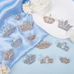 14 stücke 14 arten crown zink-legierung rhinestone anstecknadeln für kleidung&nbsp;JEWB-HY0001-56