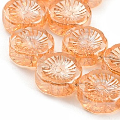 Нити прозрачных бусин из гальванического стекла с полным покрытием EGLA-G037-10A-FP01