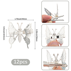 12 шт. заколки для волос из сплава кожи аллигатора для женщин&nbsp;OHAR-SP0001-06S