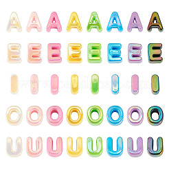 50 pièces 5 styles placage uv perles acryliques opaques&nbsp;PACR-TA0001-31E