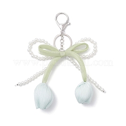 2 шт. двухцветный тканевый брелок в виде двухголового тюльпана KEYC-JKC01422