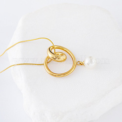 3 шт. европейский геометрический двойной круглый кулон из нержавеющей стали с белым круглым кулоном для женщин IK9611