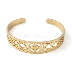 Браслеты-манжеты с ажурным узлом из нержавеющей стали 304 для женщин&nbsp;BJEW-G701-02G