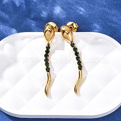 Серьги-гвоздики в форме змеи из нержавеющей стали 304&nbsp;LS-EJEW-A136-03B-G