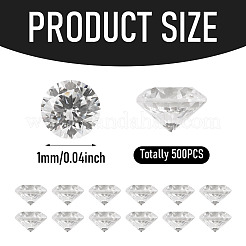 500 cabochon di zirconia cubica di grado AAA a forma di diamante&nbsp;ZIRC-TADJ0001-01G