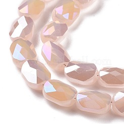 Граненые стеклянные бусины с гальваническим покрытием&nbsp;GLAA-G092-C