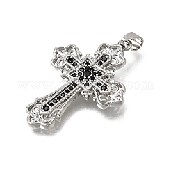 Messing Micro Pave schwarz Zirkonia Anhänger&nbsp;CU-CBA4BAF-05P