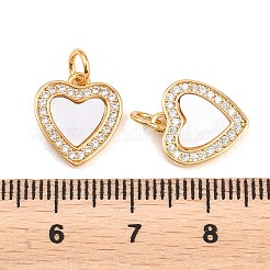 Pendentifs en laiton micro pavé de zircone cubique transparent pour la saint-valentin&nbsp;ZIRC-F148-12C-G