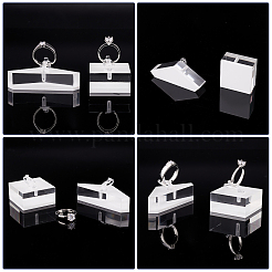 2 Satz 2 Stile Dreieck & Quadrat Acryl Fingerring Displayständer&nbsp;RDIS-GA0001-03