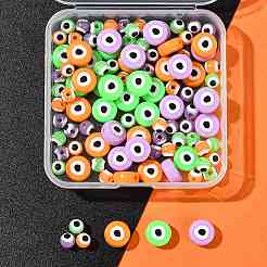 102 шт. двухцветные непрозрачные акриловые бусины с принтом OACR-FS0002-36