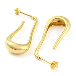 Boucles d'oreilles en forme de larme en laiton plaqué en rack&nbsp;EJEW-P242-04G