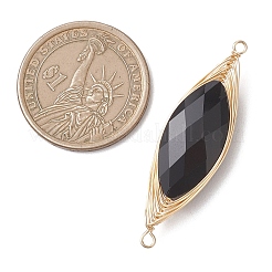 Подвески-коннекторы в форме конского глаза из граненого стекла&nbsp;PALLOY-JF04803