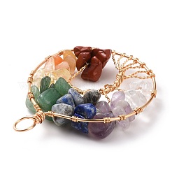 Большие подвески из медной проволоки из натурального камня PALLOY-JF01434-01