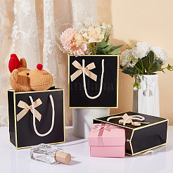 Прямоугольные бумажные пакеты для хранения подарков с ручкой CARB-WH0017-13A