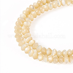 1 нить натуральных бусин-рондель из ракушек-троху SSHEL-TA0001-16B