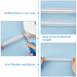 Эластичная кружевная отделка из полиэстера с рюшами длиной 15 ярд. OCOR-WH0088-81C