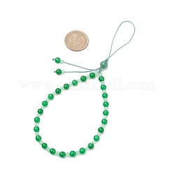 Sangles de téléphone portable en jade malaisien naturel et teinté&nbsp;HJEW-JM03418-03