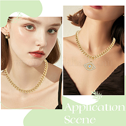 2 шт. 7 мм кубинские звенья из нержавеющей стали ожерелья для женщин и мужчин NJEW-BBC0001-39B