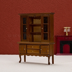 MDFボード収納キャビネット  ミニチュア装飾品  マイクロランドスケープドールハウスアクセサリー  小道具の装飾のふりをする  シエナ  127x41x174mm&nbsp;PW-WGD18E3-02