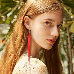 4 пара серег-кисточек из искусственной замши двух цветов EJEW-FI0003-10