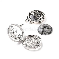 Подвески-медальоны из натурального обсидиана G-G982-01P-09