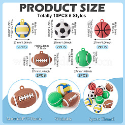 10 шт. 5 стиля непрозрачных пластиковых подвесок из ПВХ&nbsp;KY-TA0001-53