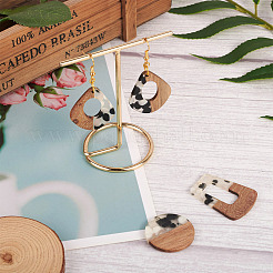 20 pièces 10 pendentifs en résine transparente et bois de noyer&nbsp;RESI-KS0001-09