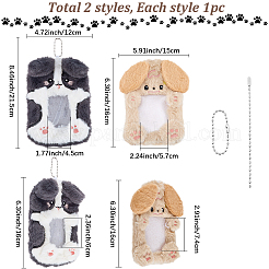 2 stücke 2 arten nette tiere plüsch fotokarte halter mit kunststoff kugelkette&nbsp;HJEW-SC0003-19