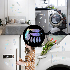 Wasserdichte Autoaufkleber mit Laser-Kunststofffedern&nbsp;LS-DIY-WH0419-36A
