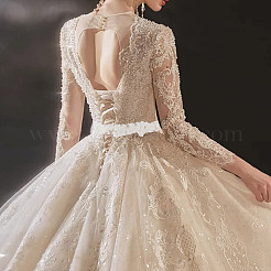 2 ярд полиэстерового кружева с цветочной вышивкой и стеклянными бусинами OCOR-AR0001-98