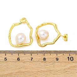 Серьги-гвоздики из латуни Nuggets&nbsp;EJEW-H158-06G