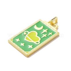 Pendentif en laiton avec micro pavé de zircones cubiques et émail&nbsp;KK-H458-02G-K02