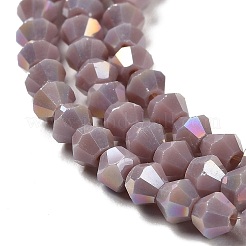 Brins de perles de verre galvanisées de couleur unie opaque&nbsp;GLAA-F029-P4mm-A13