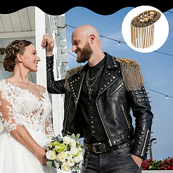 Tissu non tissé avec strass et épaulettes en fer&nbsp;DIY-WH0671-431B