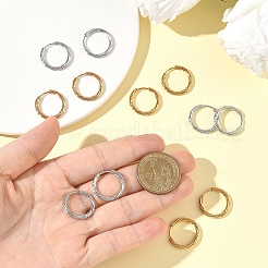 2 пара серег-колец из нержавеющей стали 304 двух цветов для женщин&nbsp;EJEW-YW0001-15