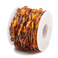 Овальные пластиковые цепочки из бисера ручной работы CHS-P019-11G-1