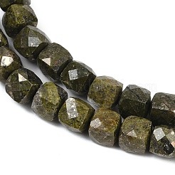 Натуральный эпидот с нитями пирита G-H078-C41-6mm