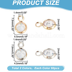 120шт 2 цвета латунные микро проложить кубический цирконий шармы&nbsp;FIND-HY0003-62