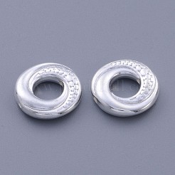 チベット風合金ビーズ  ドーナツ  銀色のメッキ  鉛フリー＆カドミウムフリー  15x4mm  穴：1mm&nbsp;K0P1F021
