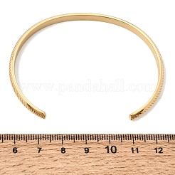 Brazaletes abiertos texturizados de acero inoxidable 304 para mujer&nbsp;SA-CBAC920-11G