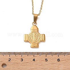 Женские подвески-кресты Святого Бенедикта из нержавеющей стали 304&nbsp;NJEW-G187-03G