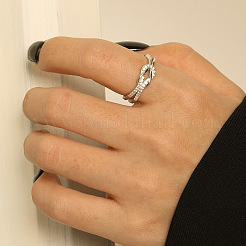 Knoten 925 Sterling Silber Micro Pave klare Zirkonia Fingerringe für Damen&nbsp;FS-WG39CEA-01