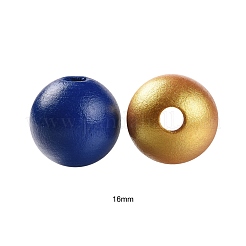 160 шт. 4 цвета 4 июля День независимости США окрашенные круглые бусины из натурального дерева&nbsp;WOOD-LS0001-01A